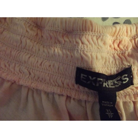 Express Size XS Peach Tie Dyed Smocked Off the Shoulder Blouse top (0-2) - Picture 6 of 9